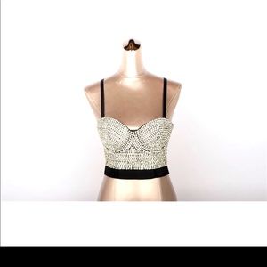 The sang Rhinestone crop top NWT